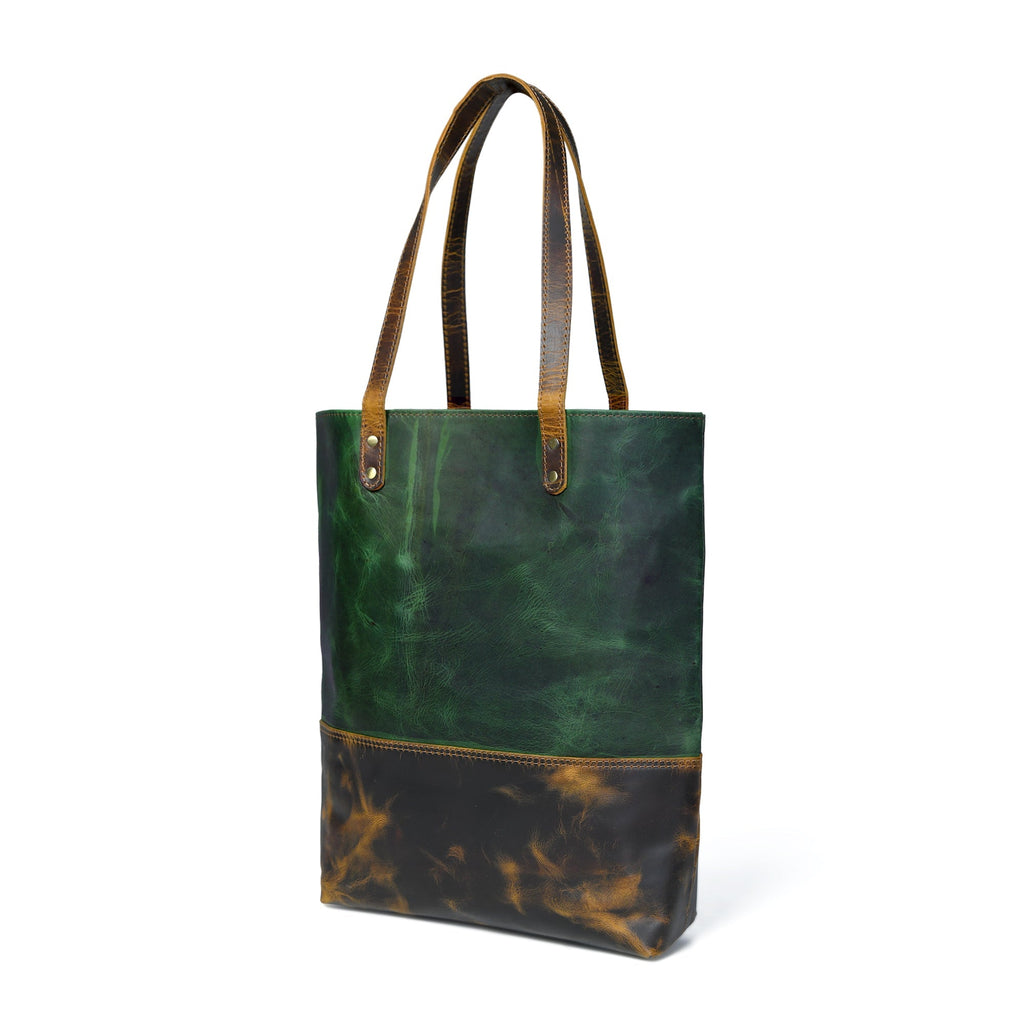 Green Women's Leather Tote