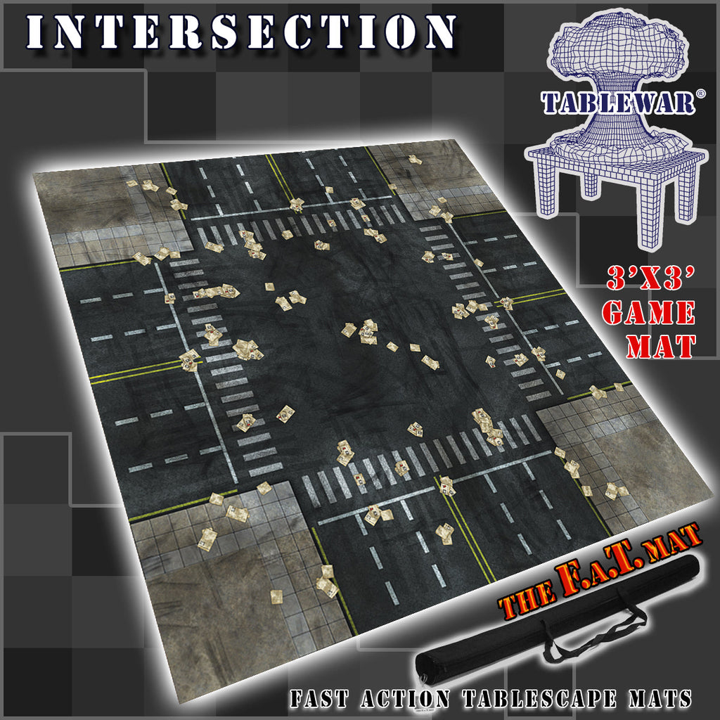 3x3 'Intersection' F.A.T. Mat Battle Gaming Mat