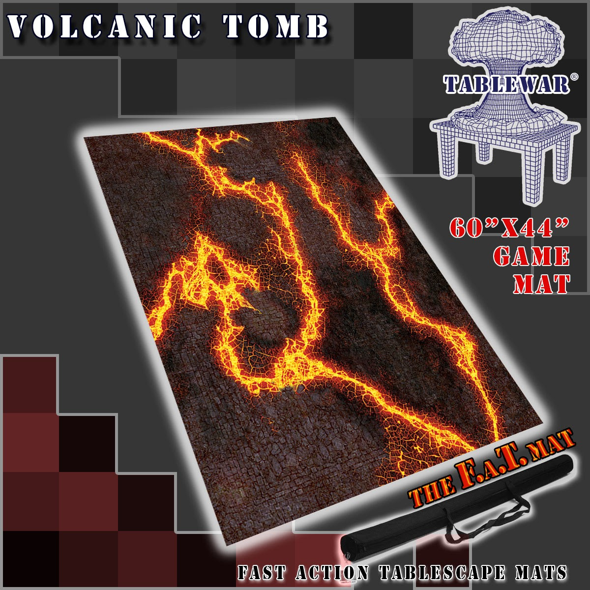 60x44" 'Volcanic Tomb' F.A.T. Mat Battle Gaming Mat
