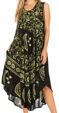 Sakkas Moon and Stars Batik Caftan Tank Dress / Cover Up