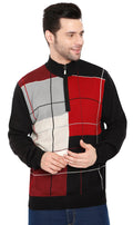 Men's Color Block Quarter Zip Long Sleeve Sweater