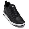 CALTO - Q271  - 2 Inches Taller (Black Noir) - Elevated Leatherette Micro-Perforated Sneakers
