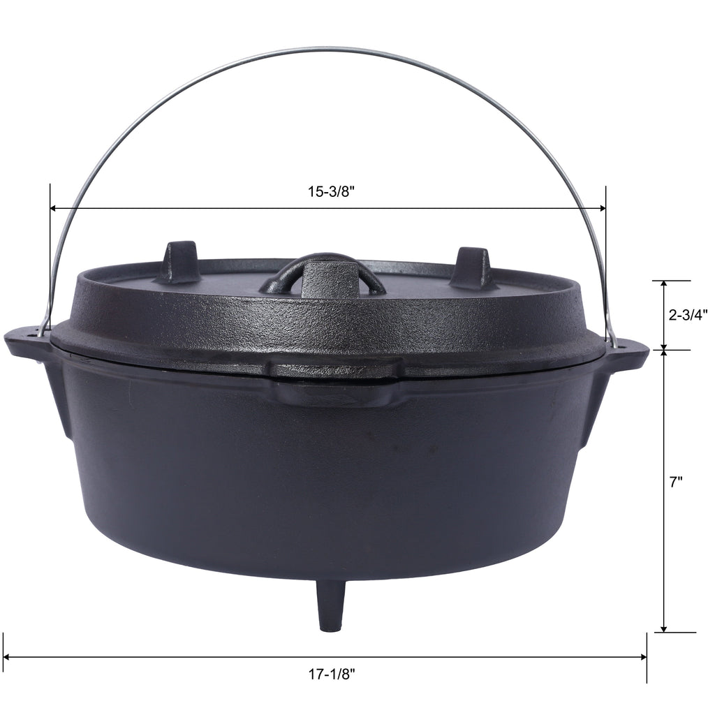 Pre-Seasoned Cast Iron Dutch Oven With Skillet Lid
